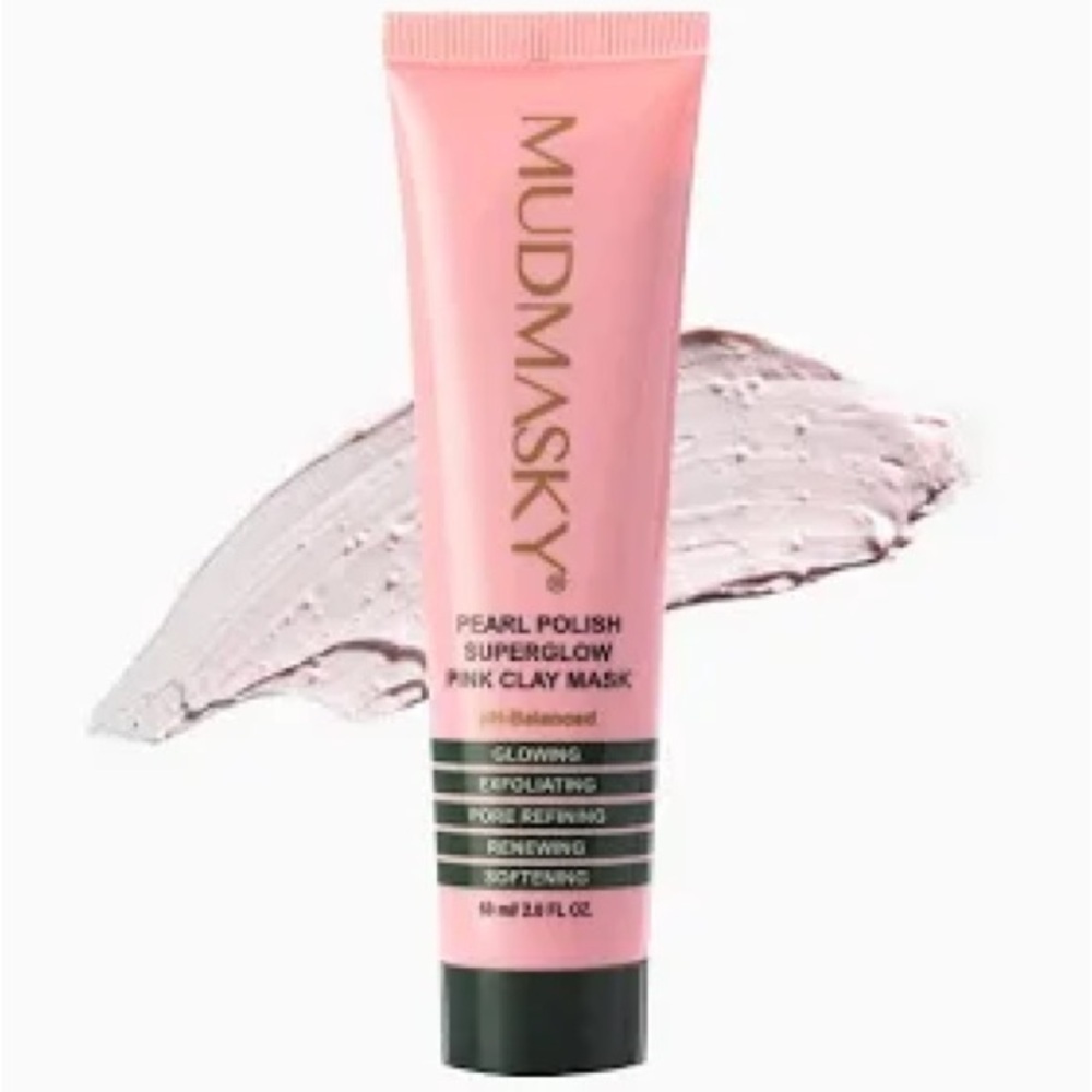 NEW Mudmasky Pearl Polish Superglow Pink Clay Mask